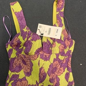 NWT Zara Jacquard Corset Top